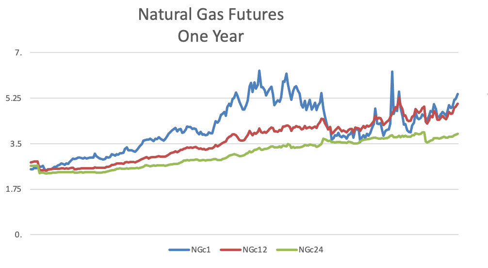 Natural Gas Futures - One Year